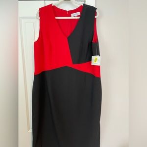 Kasper Red and Black sheath dress